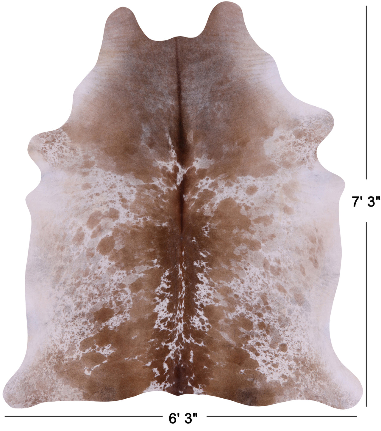 SUPER SALE Brown Salt & Pepper Natural Cowhide Rug - X-Large 7' 3"H x 6' 3"W