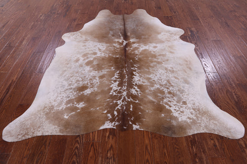 SUPER SALE Brown Salt & Pepper Natural Cowhide Rug - X-Large 7' 3