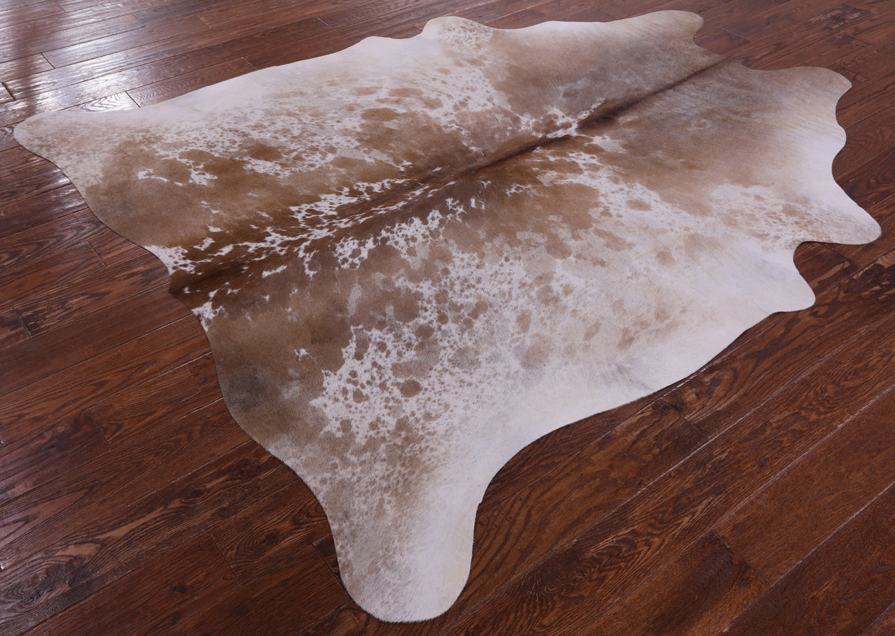 SUPER SALE Brown Salt & Pepper Natural Cowhide Rug - X-Large 7' 3"H x 6' 3"W