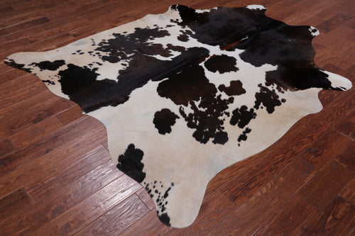 SUPER SALE Brown & White Natural Cowhide Rug - XX-Large 7' 6