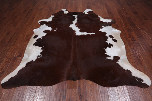 SUPER SALE Brown & White Natural Cowhide Rug - XX-Large 7' 6