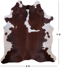 Thumbnail for SUPER SALE Brown & White Natural Cowhide Rug - XX-Large 7' 6