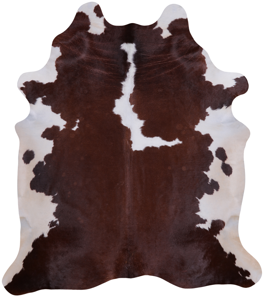 SUPER SALE Brown & White Natural Cowhide Rug - XX-Large 7' 6"H x 6' 6"W