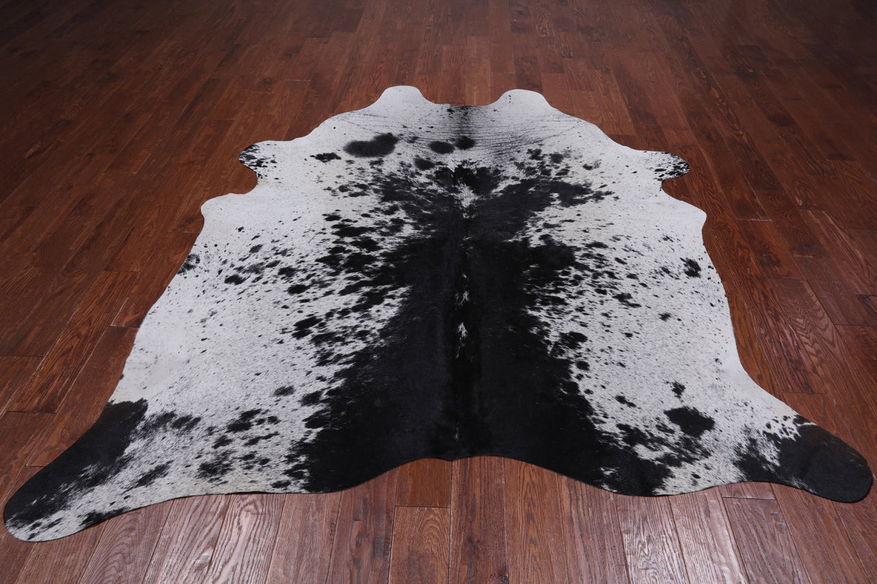 SUPER SALE Black Salt & Pepper Natural Cowhide Rug - XX-Large 7' 9"H x 6' 8"W