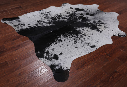 SUPER SALE Black Salt & Pepper Natural Cowhide Rug - XX-Large 7' 9