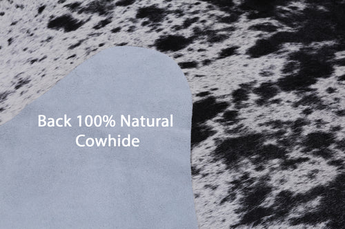 SUPER SALE Black Salt & Pepper Natural Cowhide Rug - XX-Large 7' 9