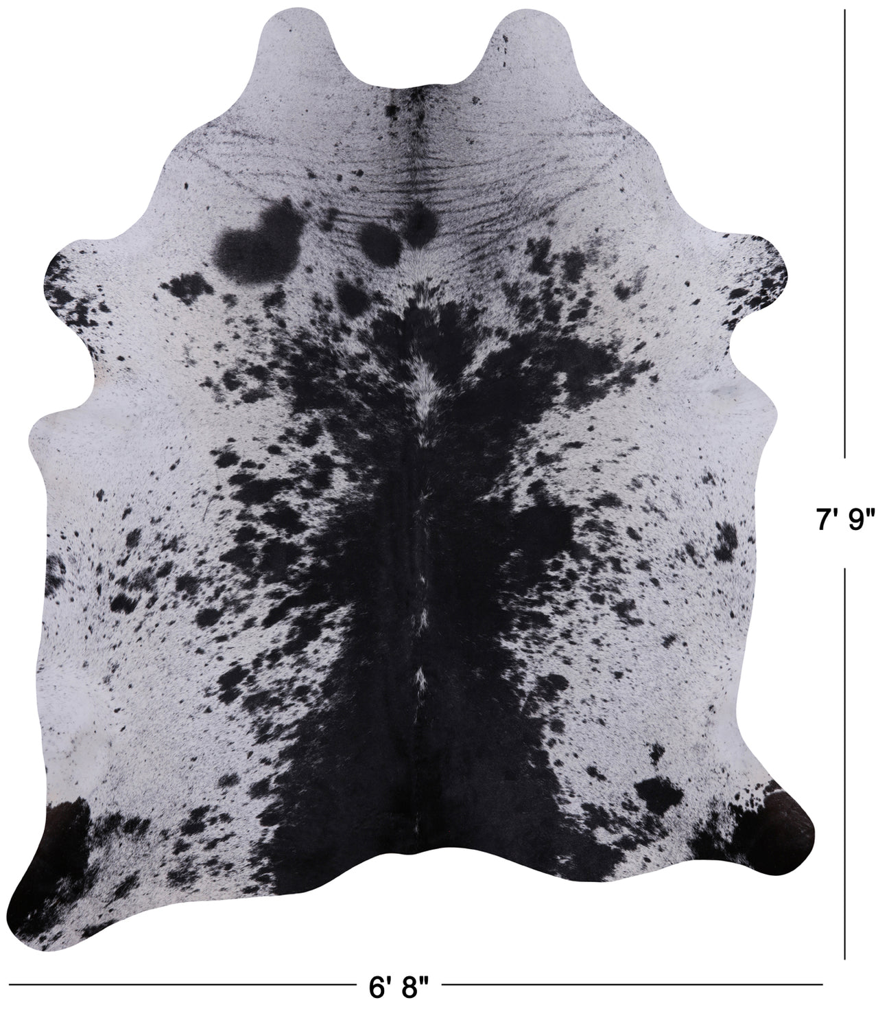 SUPER SALE Black Salt & Pepper Natural Cowhide Rug - XX-Large 7' 9"H x 6' 8"W