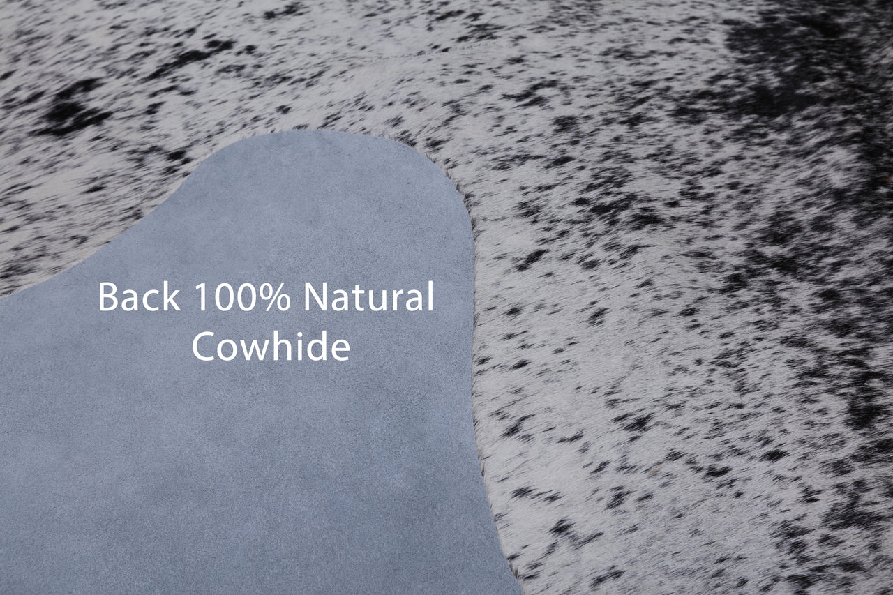 SUPER SALE Black Salt & Pepper Natural Cowhide Rug - Large 6' 6"H x 5' 10"W