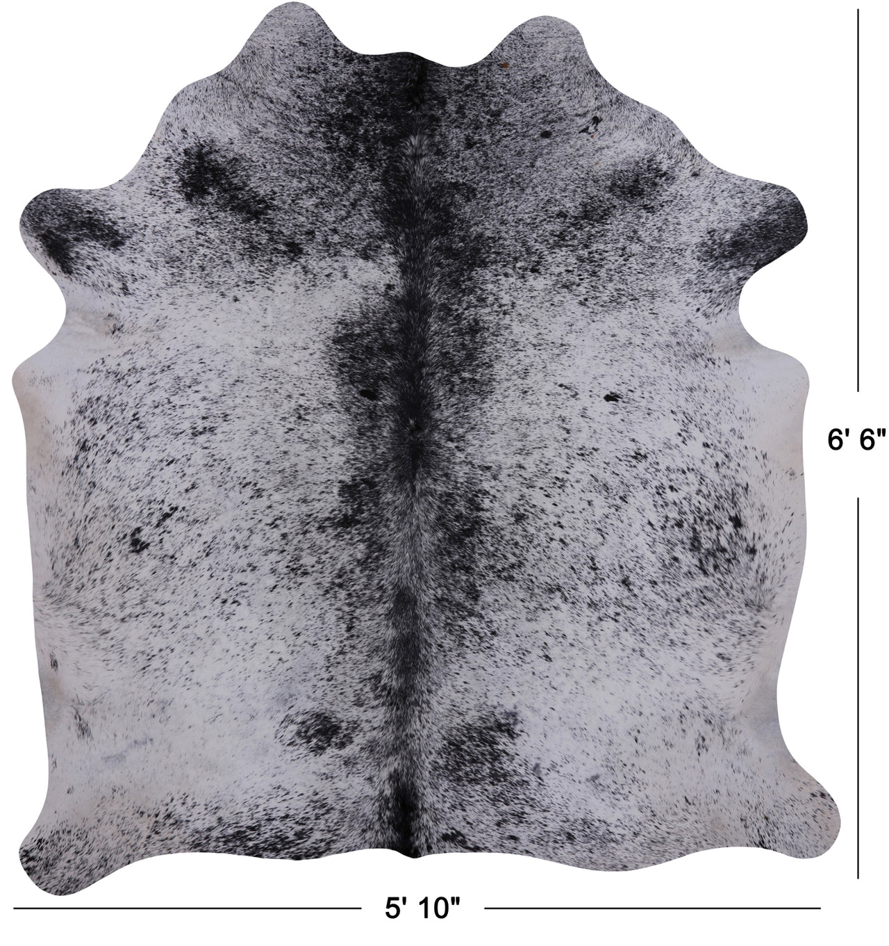 SUPER SALE Black Salt & Pepper Natural Cowhide Rug - Large 6' 6"H x 5' 10"W