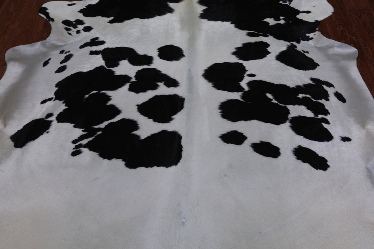 SUPER SALE Black & White Natural Cowhide Rug - X-Large 6' 8"H x 6' 1"W