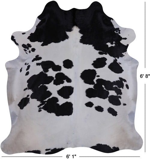 SUPER SALE Black & White Natural Cowhide Rug - X-Large 6' 8
