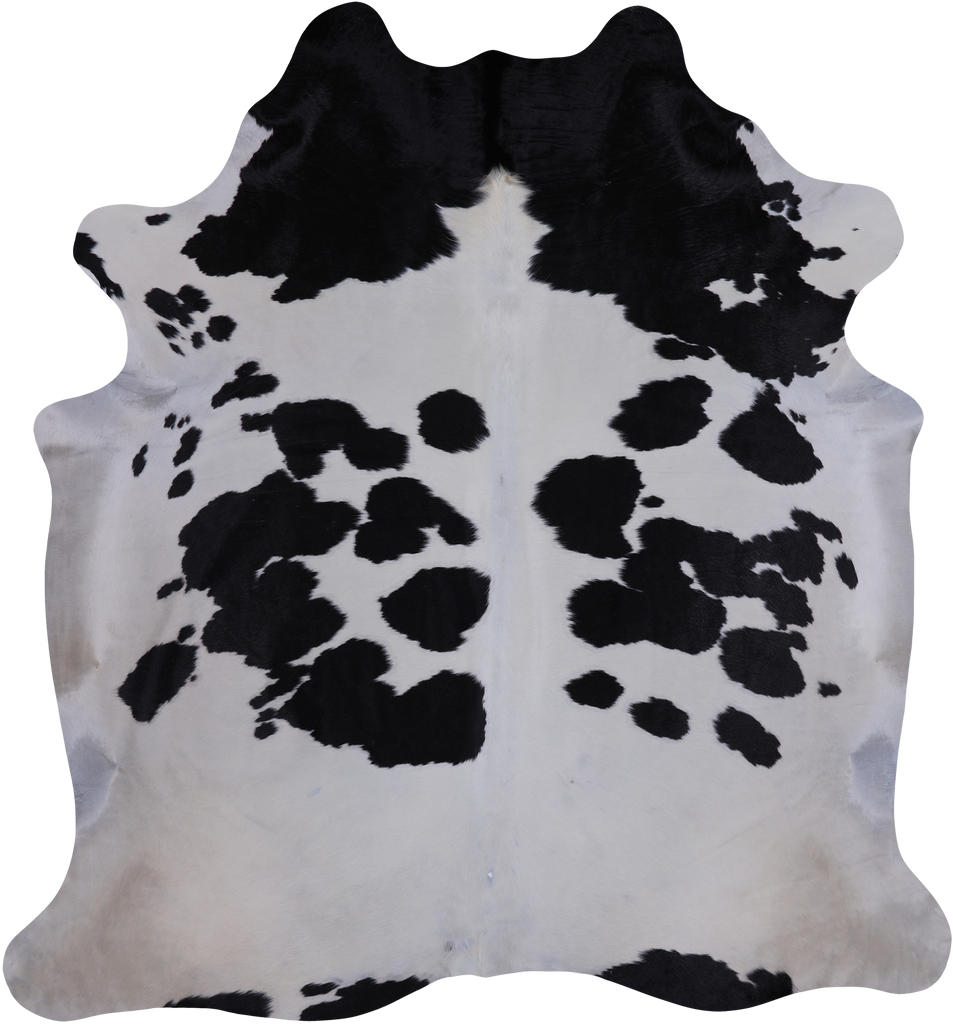 SUPER SALE Black & White Natural Cowhide Rug - X-Large 6' 8"H x 6' 1"W
