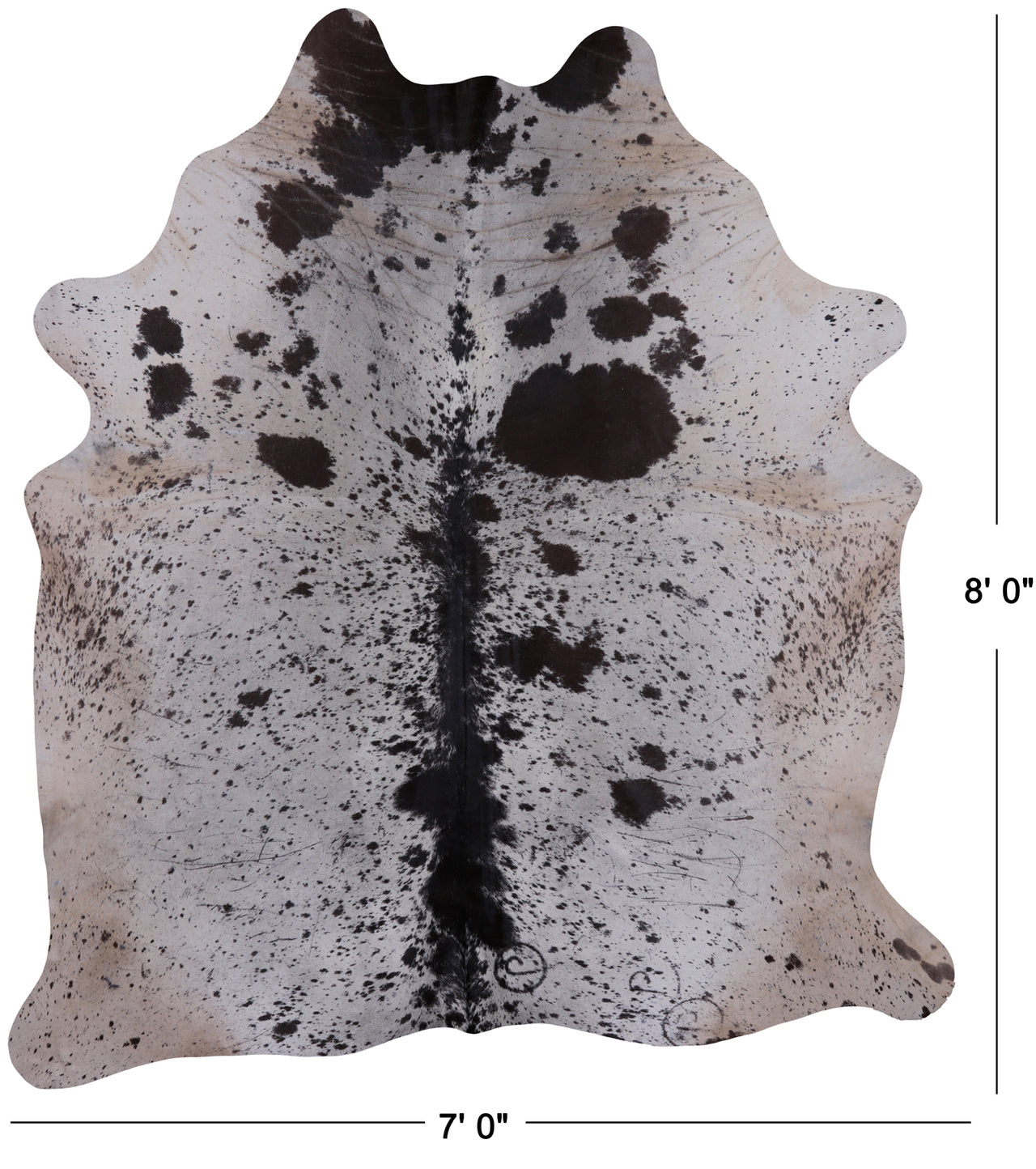 SUPER SALE Brown Salt & Pepper Natural Cowhide Rug - XX-Large 8' 0"H x 7' 0"W