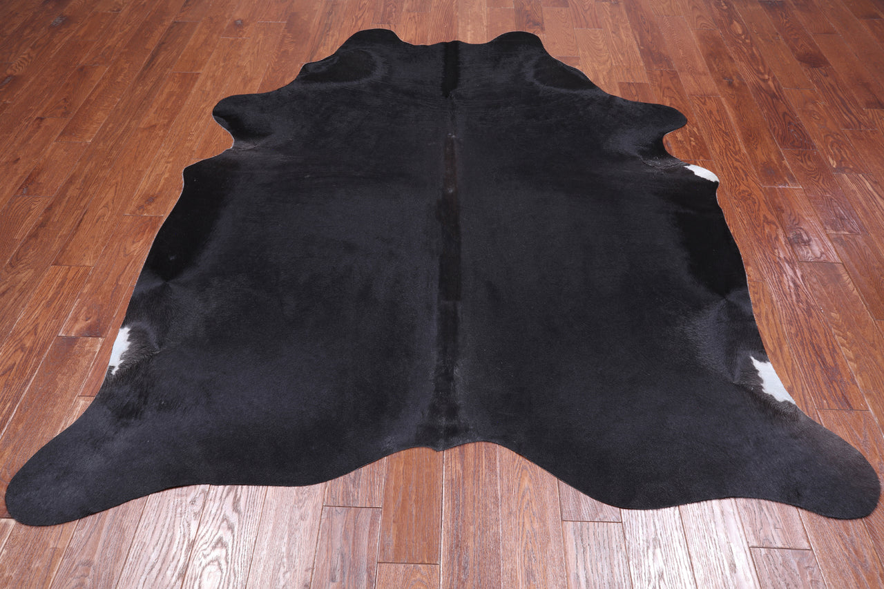 SUPER SALE Black Natural Cowhide Rug - X-Large 7' 2"H x 6' 3"W