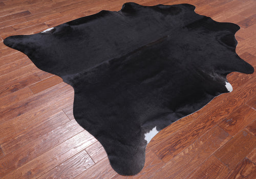 SUPER SALE Black Natural Cowhide Rug - X-Large 7' 2