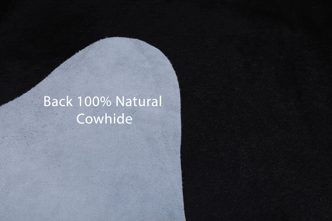 SUPER SALE Black Natural Cowhide Rug - X-Large 7' 2"H x 6' 3"W
