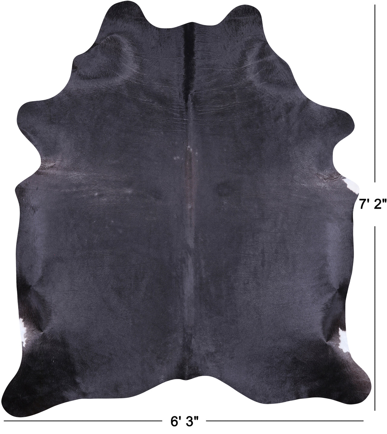 SUPER SALE Black Natural Cowhide Rug - X-Large 7' 2"H x 6' 3"W