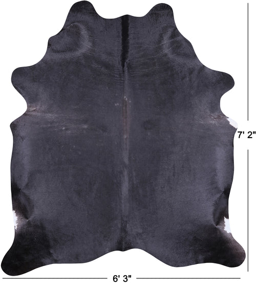 SUPER SALE Black Natural Cowhide Rug - X-Large 7' 2