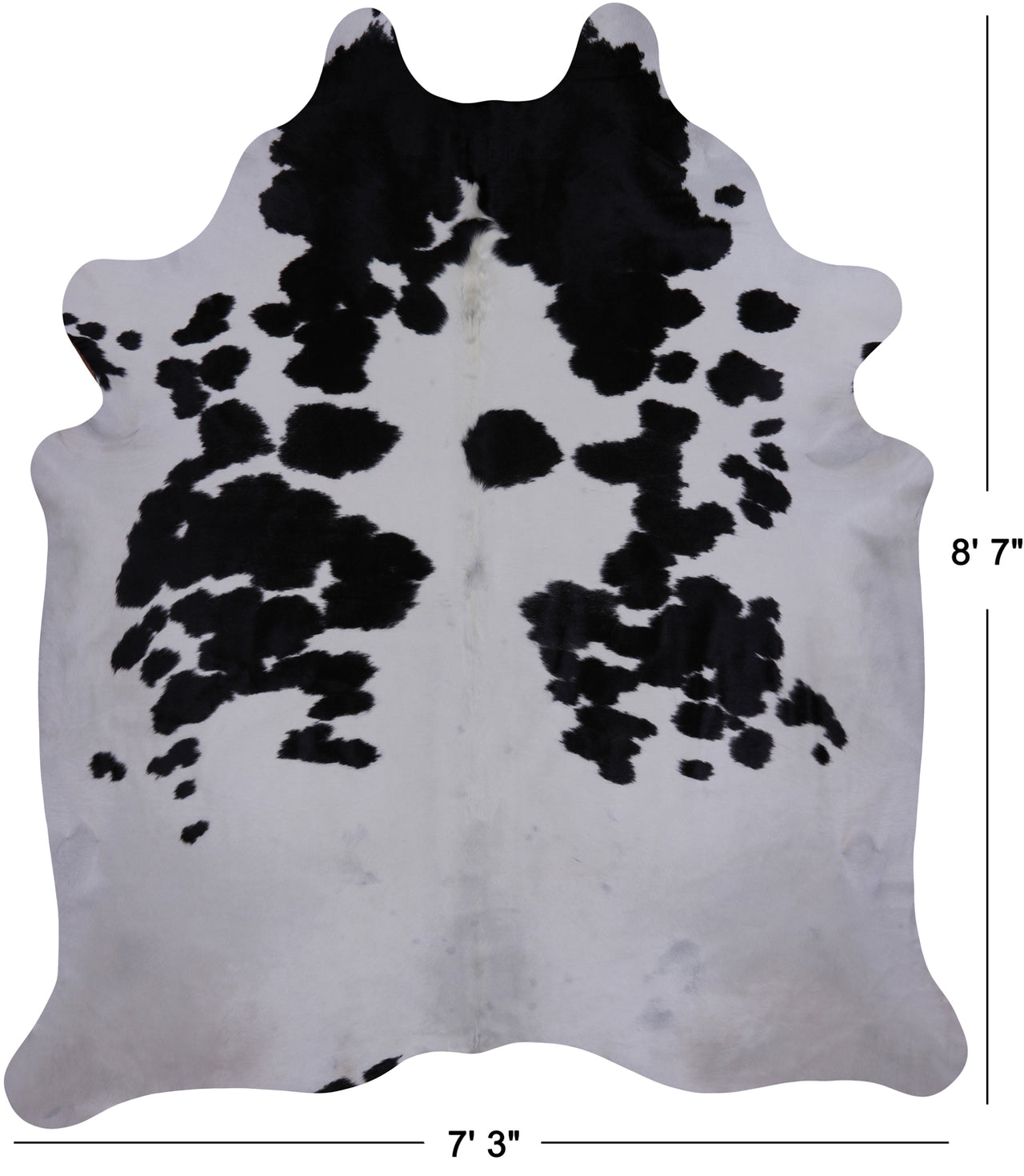 SUPER SALE Black & White Natural Cowhide Rug - XX-Large 8' 7"H x 7' 3"W