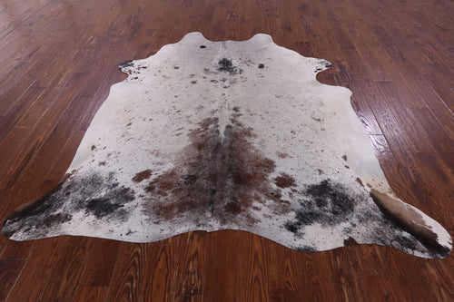 SUPER SALE Brown Salt & Pepper Natural Cowhide Rug - X-Large 7' 0