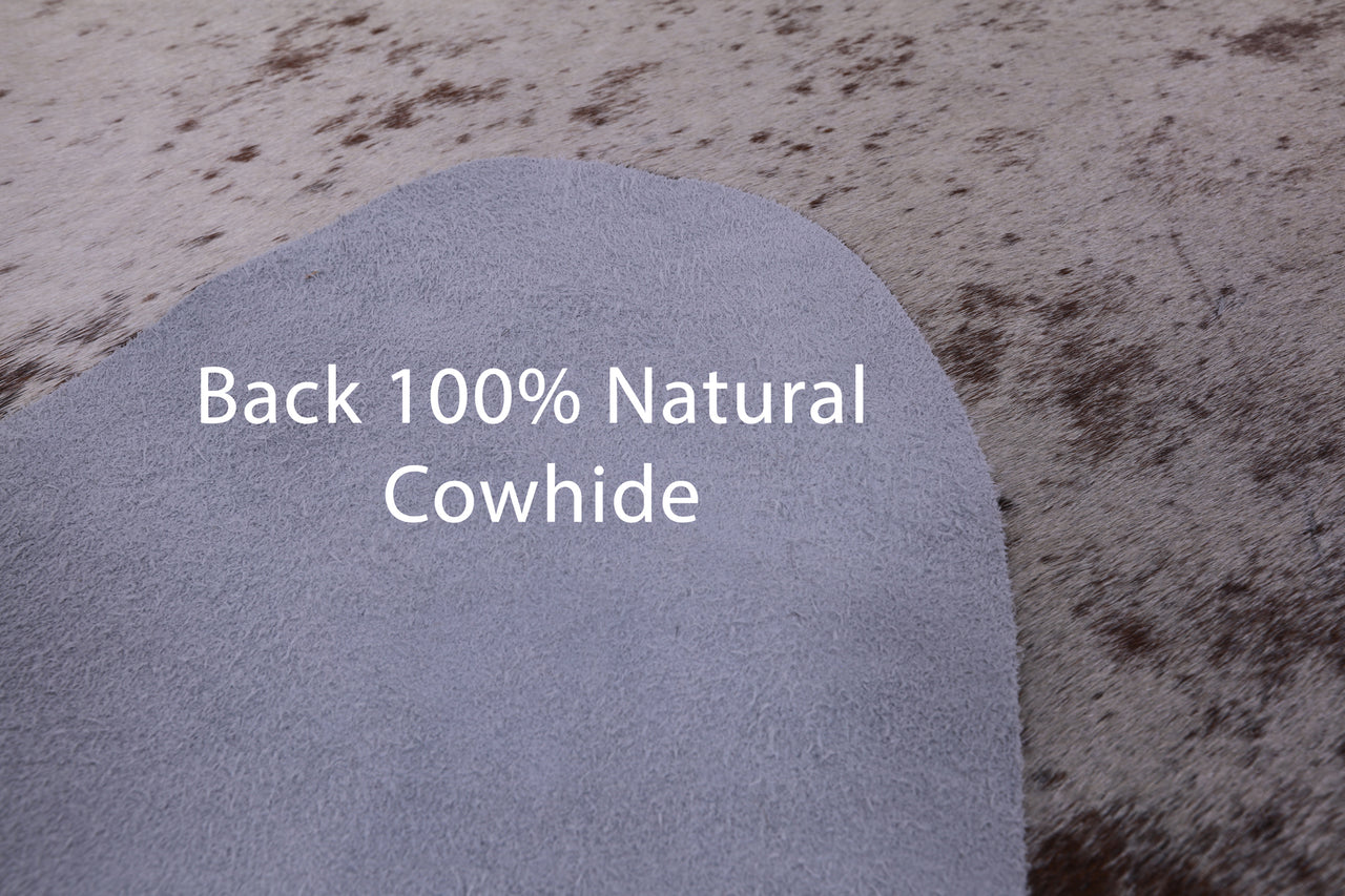 SUPER SALE Brown Salt & Pepper Natural Cowhide Rug - X-Large 7' 0"H x 6' 9"W
