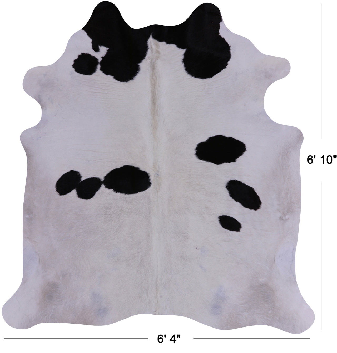 SUPER SALE Black & White Natural Cowhide Rug - X-Large 6' 10"H x 6' 4"W