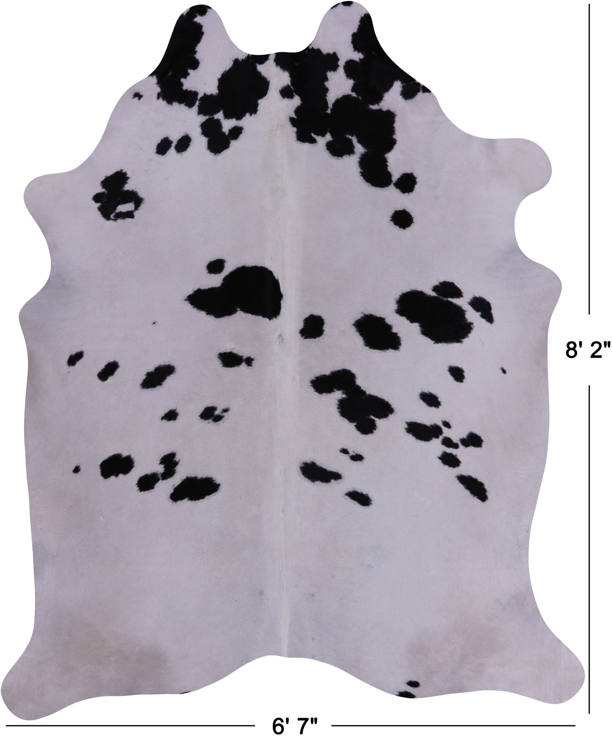 SUPER SALE Black & White Natural Cowhide Rug - XX-Large 8' 2"H x 6' 7"W