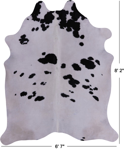 SUPER SALE Black & White Natural Cowhide Rug - XX-Large 8' 2
