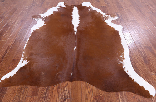 SUPER SALE Brown & White Natural Cowhide Rug - XX-Large 7' 10