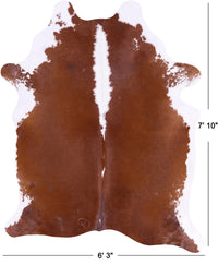 Thumbnail for SUPER SALE Brown & White Natural Cowhide Rug - XX-Large 7' 10