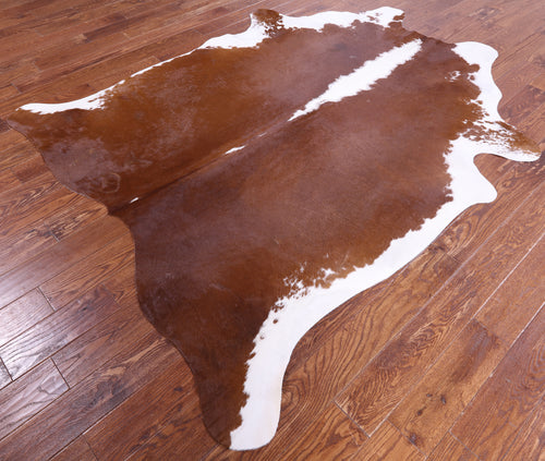 SUPER SALE Brown & White Natural Cowhide Rug - XX-Large 7' 10