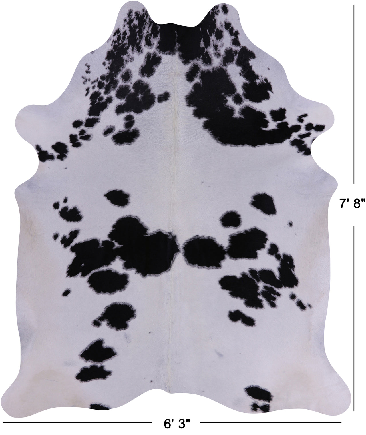 SUPER SALE Black & White Natural Cowhide Rug - XX-Large 7' 8"H x 6' 3"W