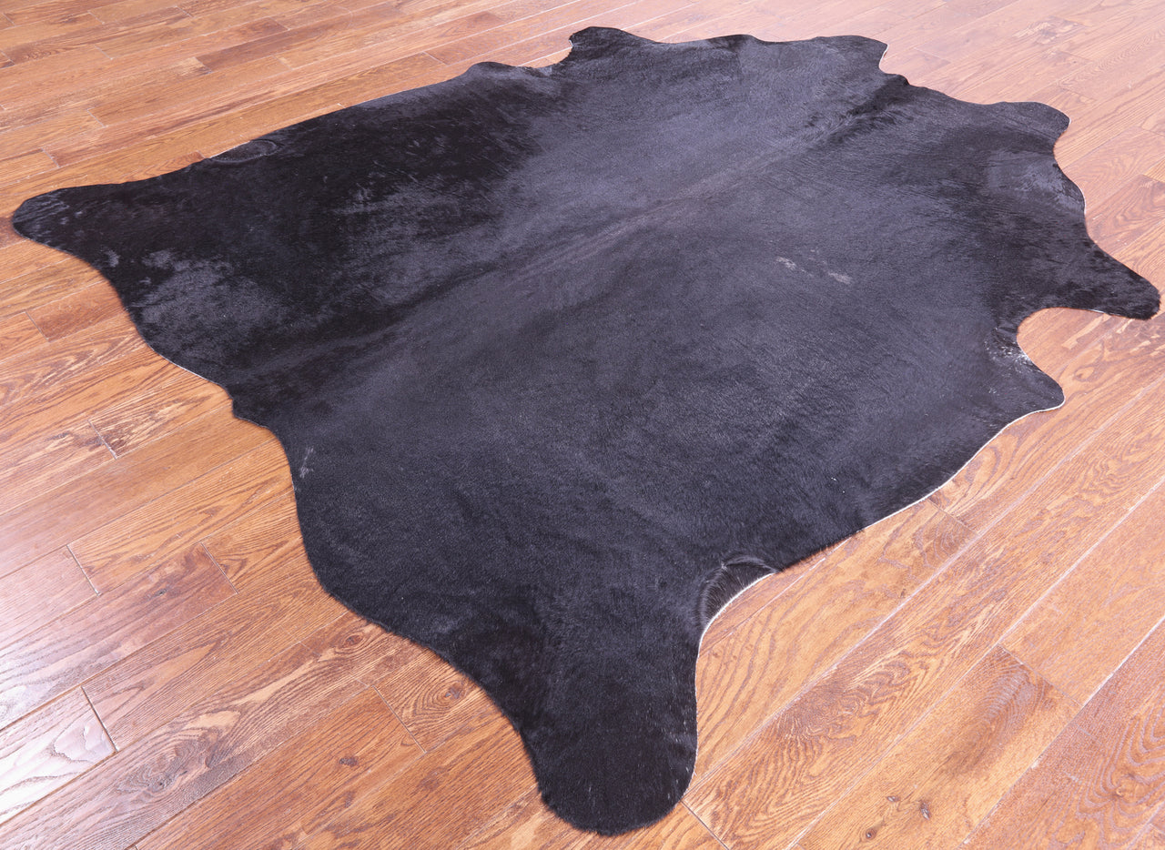 SUPER SALE Black Natural Cowhide Rug - X-Large 7' 3"H x 6' 5"W