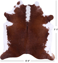 Thumbnail for SUPER SALE Brown & White Natural Cowhide Rug - X-Large 7' 1