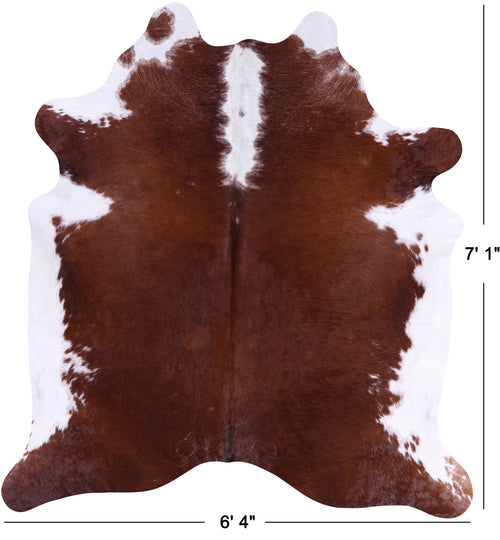 SUPER SALE Brown & White Natural Cowhide Rug - X-Large 7' 1