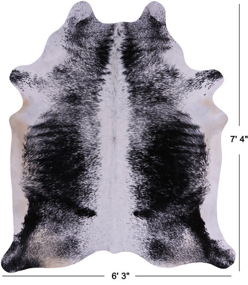 SUPER SALE Black Salt & Pepper Natural Cowhide Rug - XX-Large 7' 4