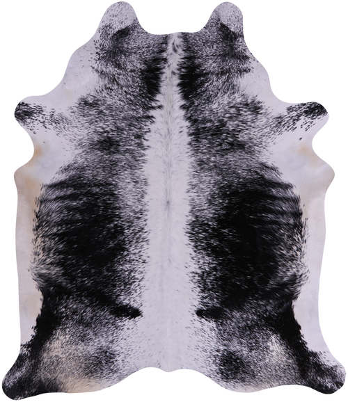SUPER SALE Black Salt & Pepper Natural Cowhide Rug - XX-Large 7' 4