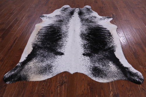 SUPER SALE Black Salt & Pepper Natural Cowhide Rug - XX-Large 7' 4