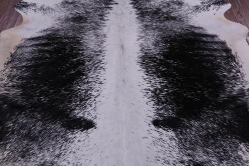 SUPER SALE Black Salt & Pepper Natural Cowhide Rug - XX-Large 7' 4