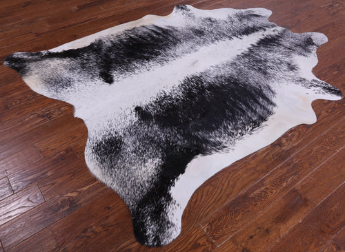 SUPER SALE Black Salt & Pepper Natural Cowhide Rug - XX-Large 7' 4