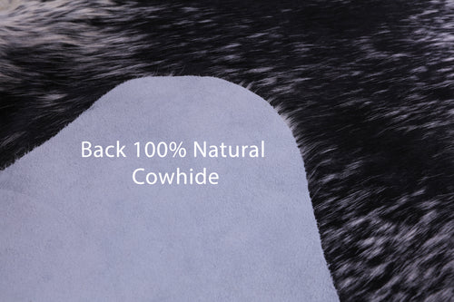 SUPER SALE Black Salt & Pepper Natural Cowhide Rug - XX-Large 7' 4
