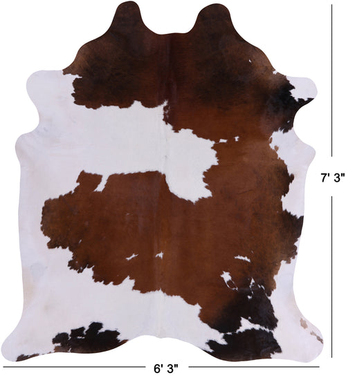 SUPER SALE Brown & White Natural Cowhide Rug - X-Large 7' 3