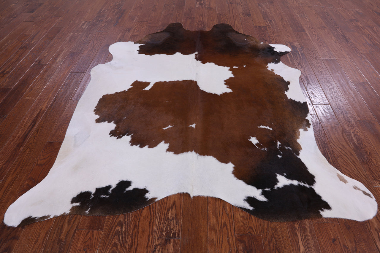SUPER SALE Brown & White Natural Cowhide Rug - X-Large 7' 3"H x 6' 3"W