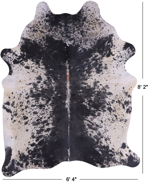 SUPER SALE Black Salt & Pepper Natural Cowhide Rug - XX-Large 8' 2