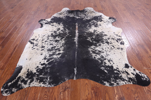 SUPER SALE Black Salt & Pepper Natural Cowhide Rug - XX-Large 8' 2