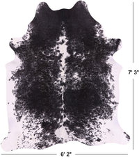 Thumbnail for SUPER SALE Black Salt & Pepper Natural Cowhide Rug - X-Large 7' 3