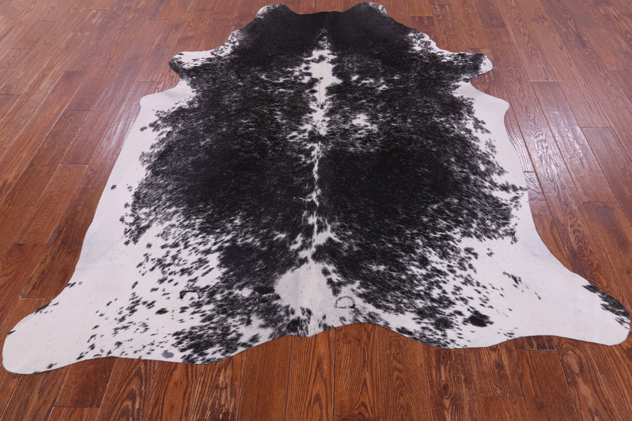 SUPER SALE Black Salt & Pepper Natural Cowhide Rug - X-Large 7' 3"H x 6' 2"W