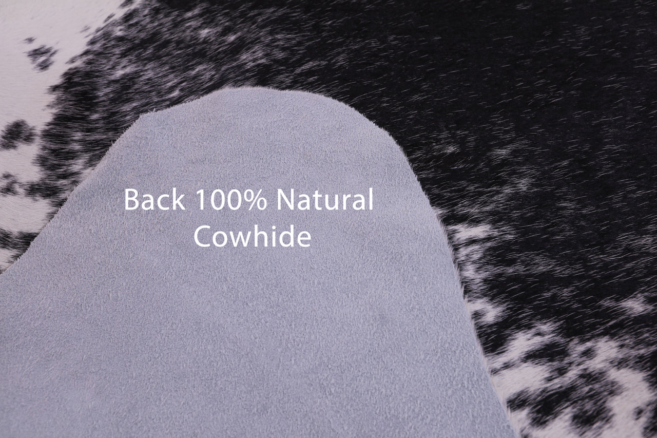 SUPER SALE Black Salt & Pepper Natural Cowhide Rug - X-Large 7' 3"H x 6' 2"W
