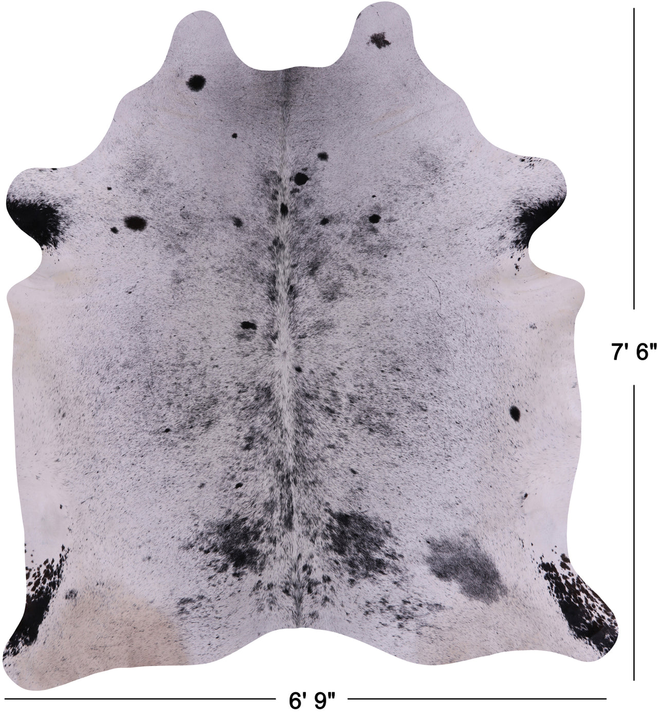 SUPER SALE Black Salt & Pepper Natural Cowhide Rug - XX-Large 7' 6"H x 6' 9"W
