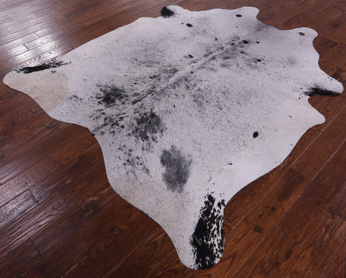 SUPER SALE Black Salt & Pepper Natural Cowhide Rug - XX-Large 7' 6